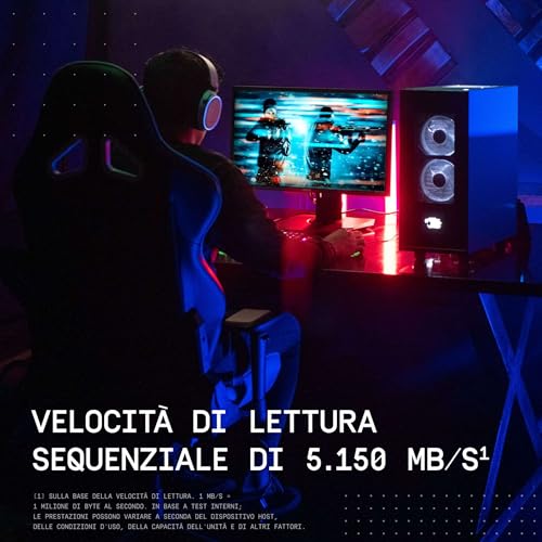 SN700 500GB SSD Interno, M.2 2280 NVMe SSD con velocità fino a 5000 MB/s, 4850 MBs in scrittura, alte prestazioni per gaming, con PCIe Gen 4.0, SSD Gaming, Nero - Hdd - Immagine 7