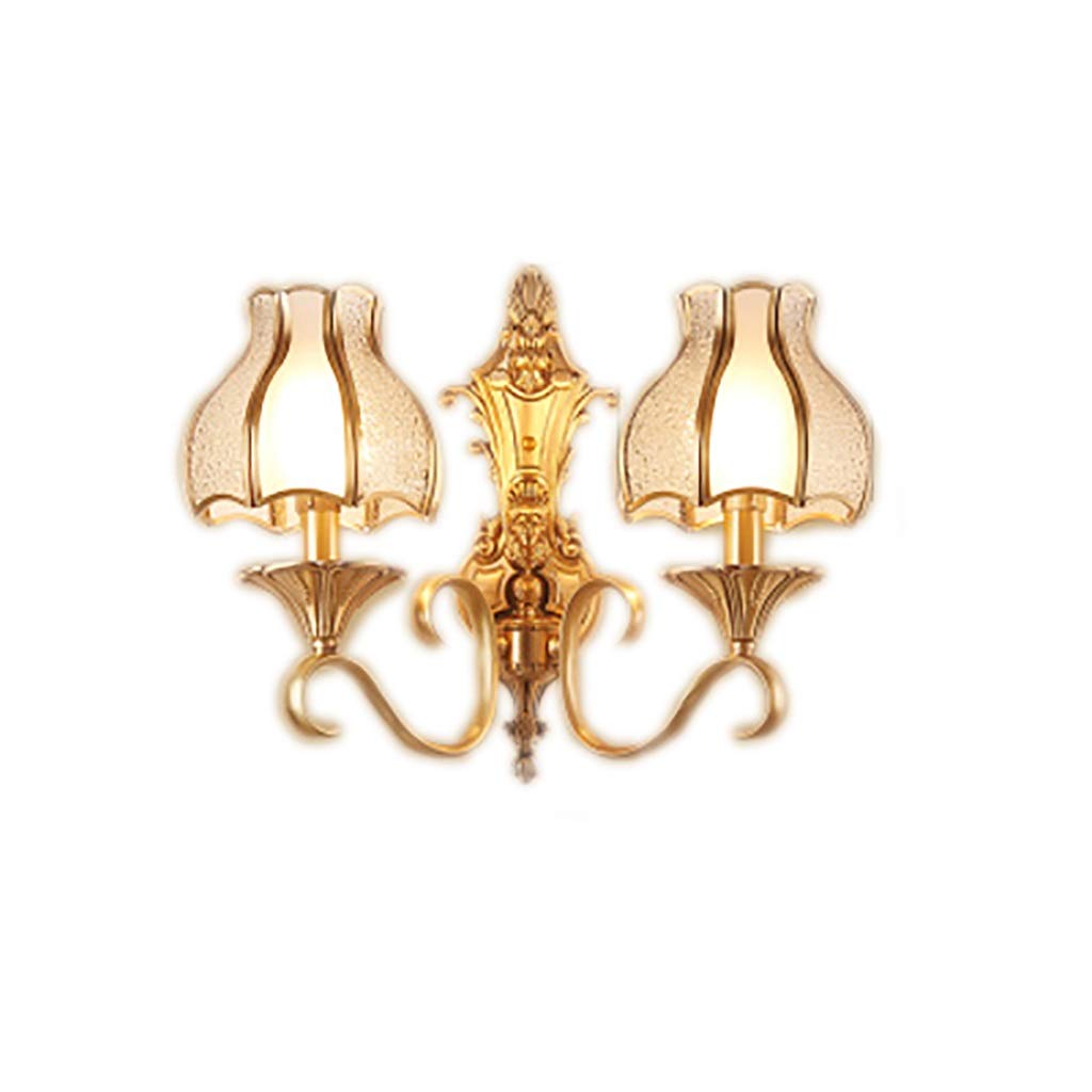 HynJGih Copper wall lamp Living Room wall lamp Bedroom Bedside lamp American Mirror Front Copper lamp Corridor Aisle Study lamp(B)