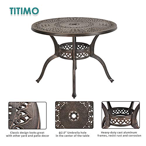 TITIMO 5Piece Outdoor Furniture Dining Set, AllWeather Cast Aluminum