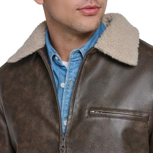 Image of Levi's Men's Faux Leather Collar Racer Jacket
