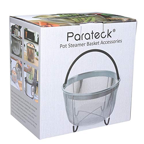 Steamer Basket for Instant Pot 8qt 6 Quart Available 18/8 Stainless Steel Insert Pressure Cooker Accessories Egg Vegetable Meat Silicone Handle Dishwasher Safe - Thumbnail 6