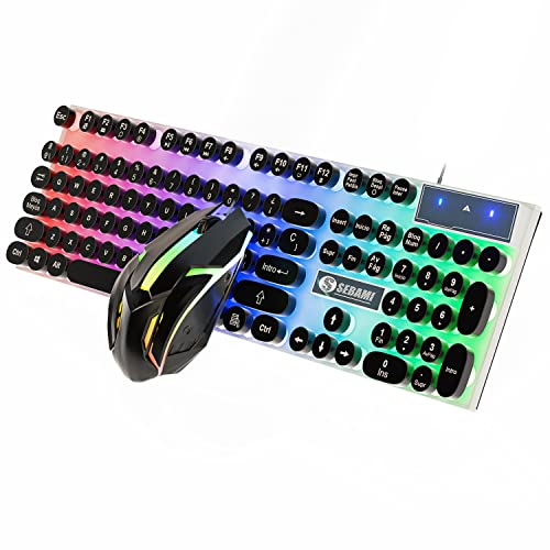 Kit Teclado y Mouse, Sebami Teclado con ñ, Teclado Gamer...