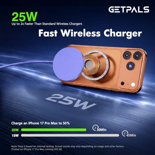 Image of 25W Magnetic Portable Fast Wireless Charging Pad for Apple iPhone Series