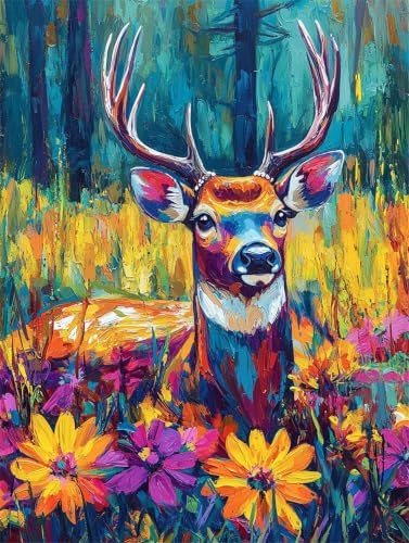 Peinture par numéro adulte relaxation et évasion créative cerf abstrait