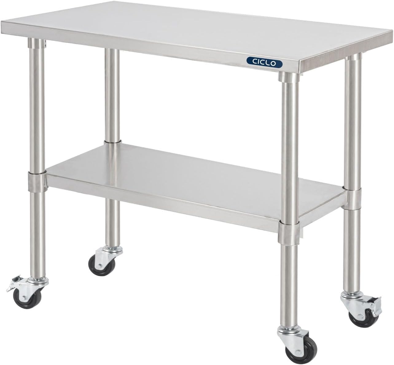 ステンレススチール作業台 調理台 幅90cm奥行45cm高さ80cm 日本製] ステンレス 作業台 キャスター付き 業務用 幅90cm 奥行45cm 高