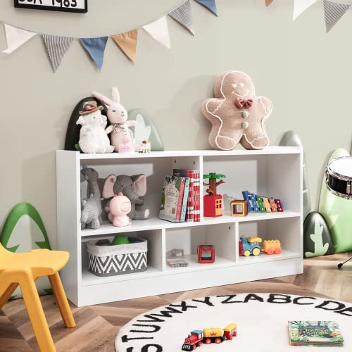 Ifanny 5 Cube Bookcase, Wood Bookshelf With Open Storage Shelves, Modern Display Shelf, Low Bookshelves And Bookcases, Small Book Shelf For Bedroom, Living Room, Hallway, Kid’s Playroom (White) #TOP3