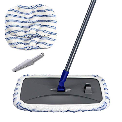 Balai à Plat de Grande Surface Balais Serpillère Plat Professionnel avec 1 Grattoir Additionnel Balai Magique Rotatif pour Laver Le Sol,Mur,Plafond Balai en Microfibre Masthome