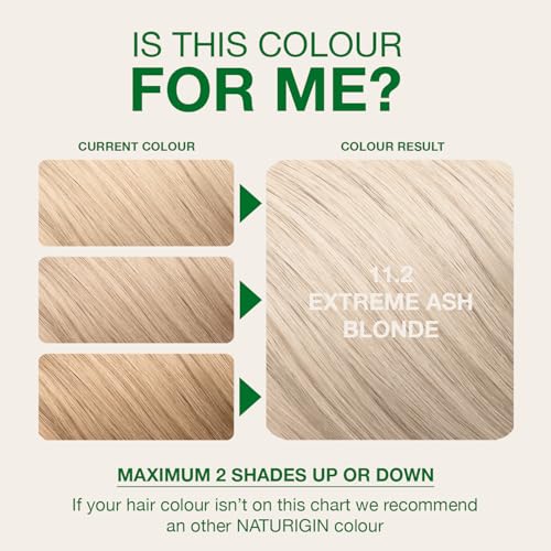 Image of Naturigin Permanent Hair Color, 11.2 Extreme Ash Blonde, Ammonia Free, 100% Gray Coverage, Nourishing Natural Formula, For All Hair Types, Long-Lasting, Vegan & Cruelty-Free, 1 Pack