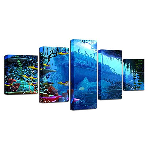 Impression sur Toile Naufrage sous la Mer : Décoration Murale Premium