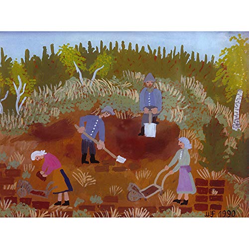 Artery8 Maria Felder Working In Moss Farm Painting Unframed Wall Art Print Poster Home Decor Premium