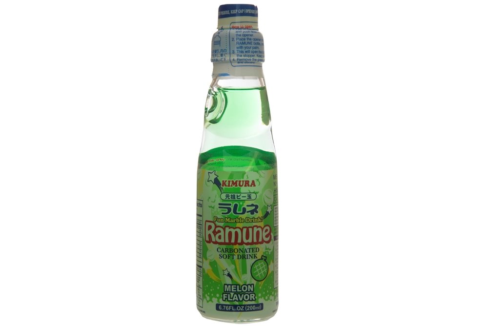 Kimura Ramune Japanese Marble Melon 6.76 Ounce Bottle