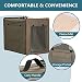 Petsfit Hundebox faltbar, mit 3 cm dicken Plüschmatte, tragbare Transportbox Hund Hundetransportbox für große Hunde, geeignet für den Innen und Außenbereich,Braun,L 79x53.5x66cm