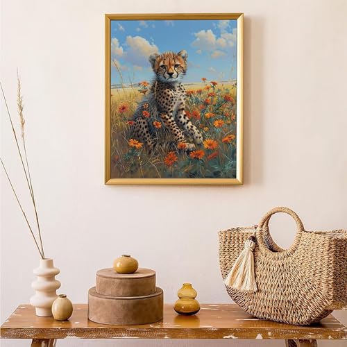 Diamond Painting Léopard 80x110cm : Kit Broderie Diamant Grand Format pour Adulte - 3