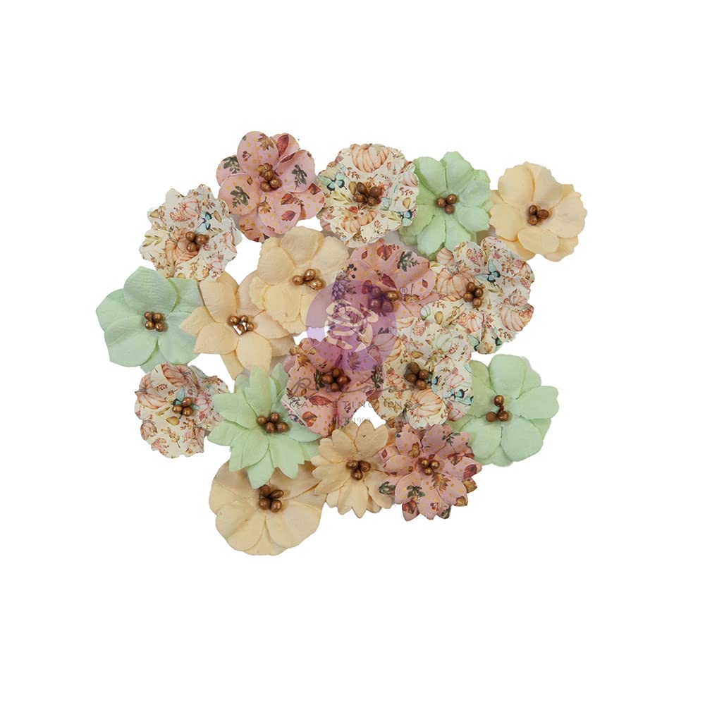 Flores de papel Mulberry Prima Marketing Hello Pink Autumn para scrapbooking y manualidades