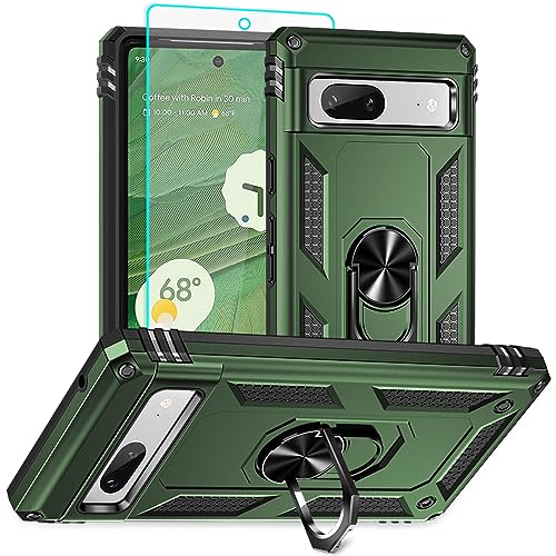 Coque Pixel 7a antichoc vert armée avec film écran HD