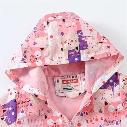 Toddler Girls Cartoon Hoodie Rain Jacket Windproof Zipper Long Sleeve Fall Coat Comfy Cute Windbreaker For Kids Boys4