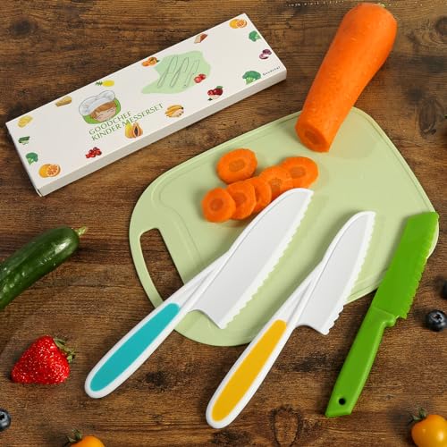 Barnkniv 3-delat set för säkert skärande av frukt och grönsaker