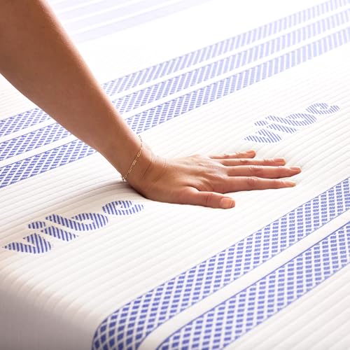 Image of Vibe Gel Memory Foam Mattress, Fiberglass Free 10-Inch CertiPUR-US Certified Bed-in-a-Box, Full, White