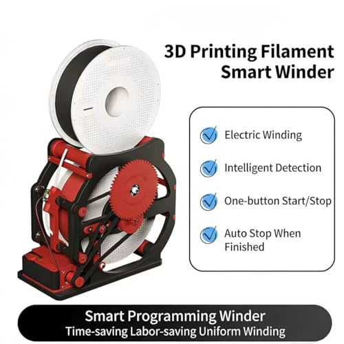 Zwijacz filamentu do drukarki 3D, elektryczny nawijacz materiałów eksploatacyjnych, regulowana prędkość, uruchamianie/zatrzymywanie jednym przyciskiem, precyzyjny pasek synchroniczny, idealny dla