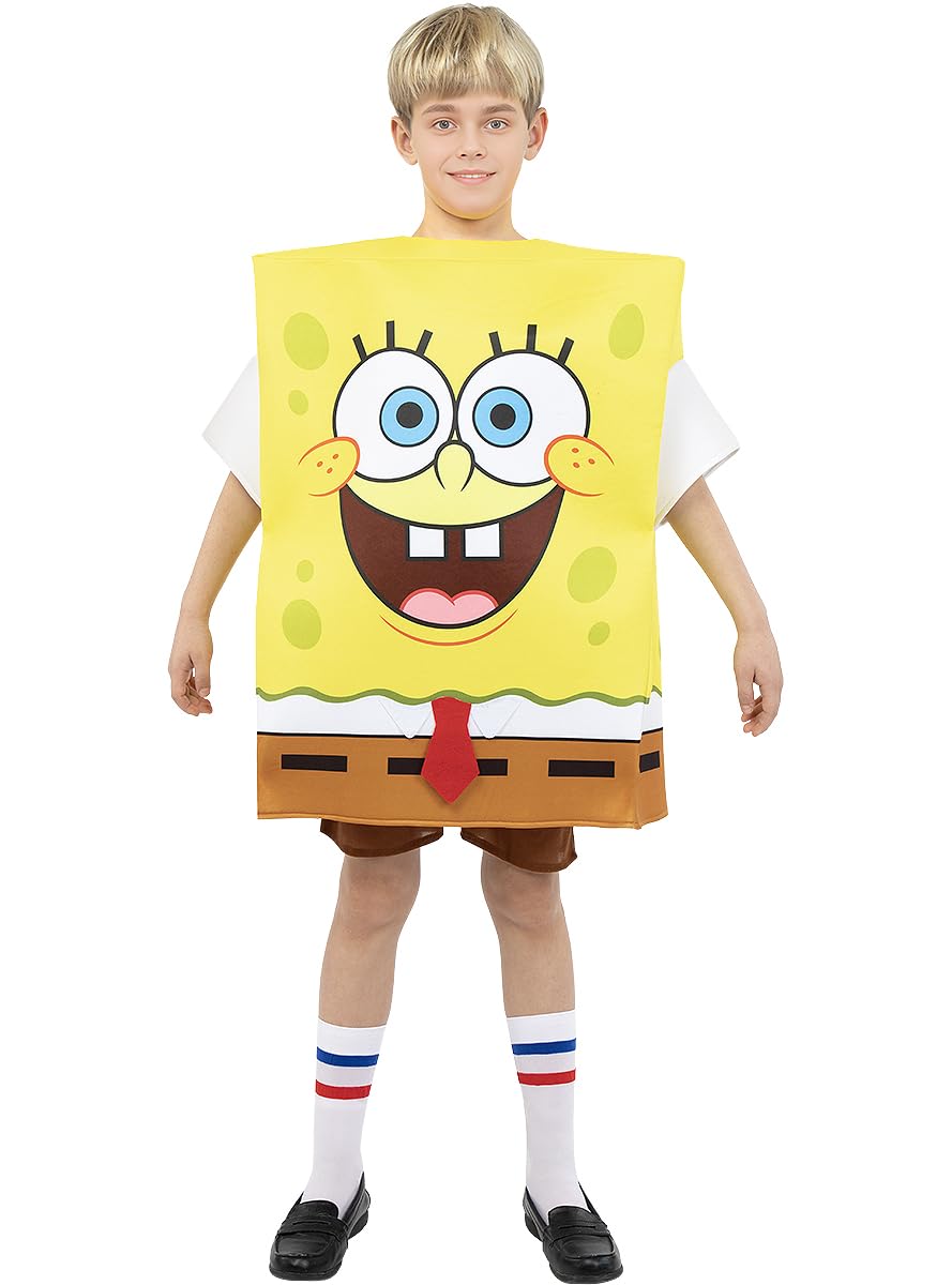 Funidelia | Disfraz de Bob Esponja para niño y niña Dibujos Animados, Películas & Series - Disfraz para niños y divertidos accesorios para Fiestas, Carnaval y Halloween - Amarillo