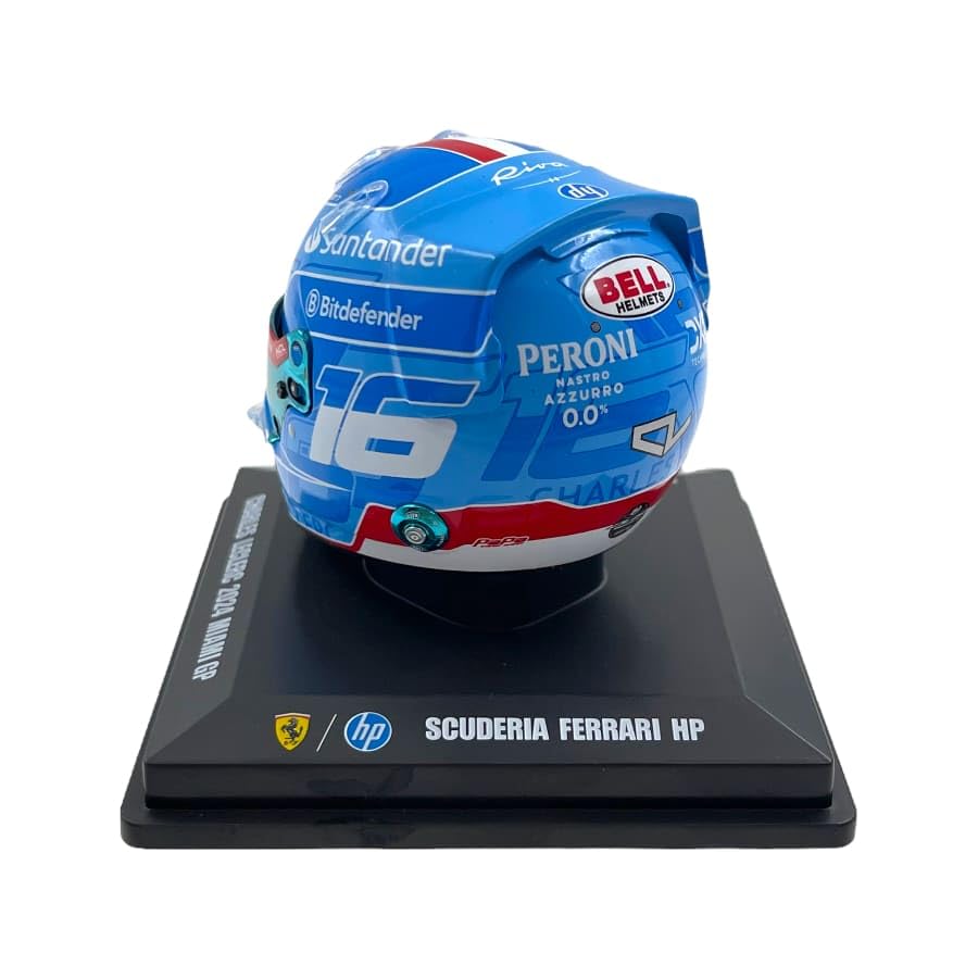 Scuderia F1 Team, oficjalny model LookSmart Spark Charles Leclerc 2024 edycja specjalna USA Miami GP mini kask w skali 1/5, niebieski