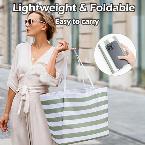 KALIDI Beach Tote Bag Women Large Waterproof Sandproof Shoulder Handbag Packable Grocery Bag Hobo Purse for Picnic Vacation4