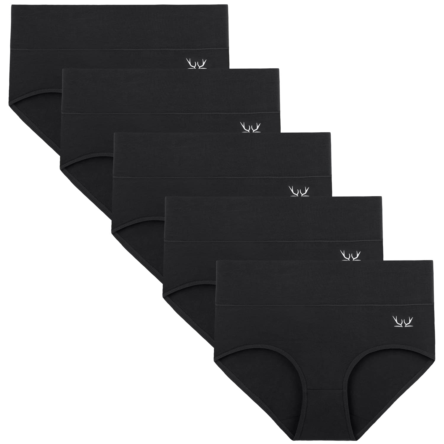 TANSTC Mutande Slip Donna Cotone Vita Alta Culotte Donna Comode Elasticizzato Sexy Intimo, Pacco da 5