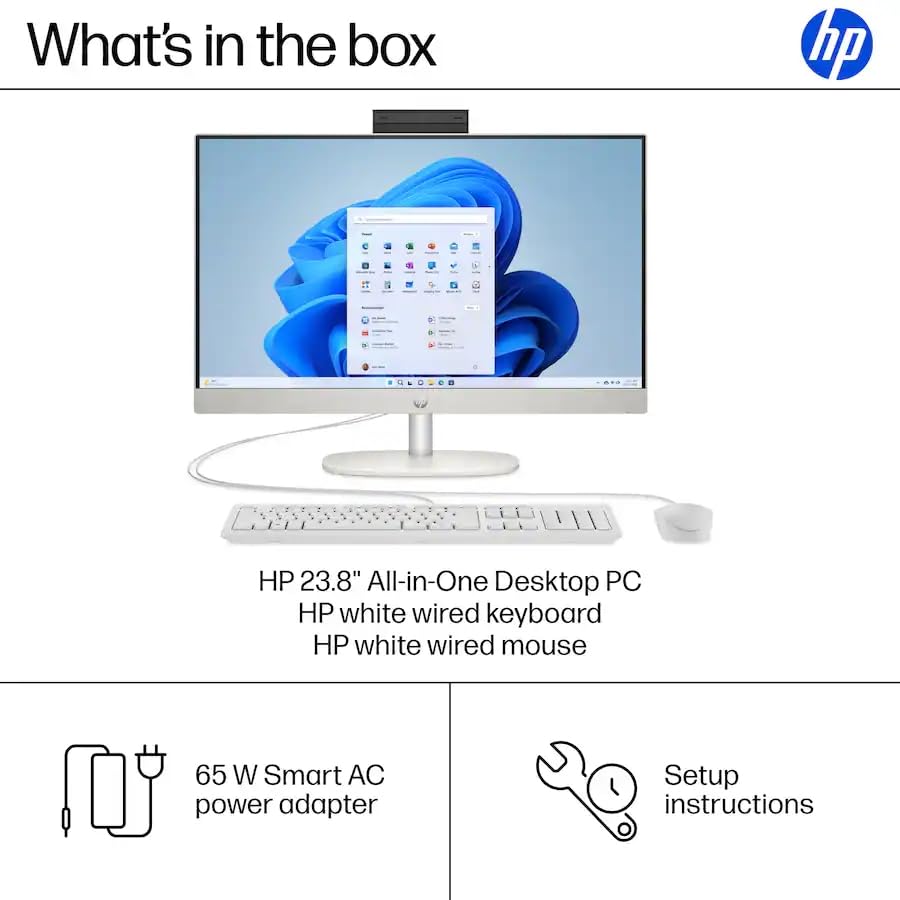 Image of HP 23.8'' Touchscreen All-in-One Desktop Computer, 64GB RAM, 2TB SSD