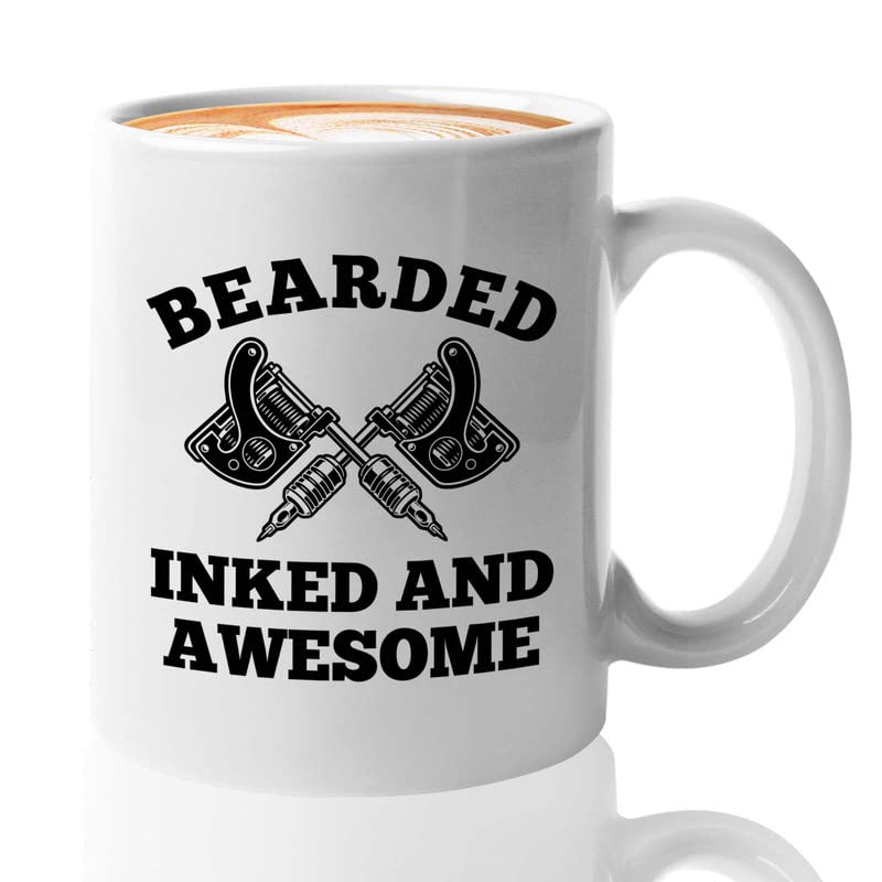 Bubble Hugs Tattoo Artist Coffee Mug 11oz White - Bearded Inked And - Tattooist Gift Tattooing Tattoo Shop Decor Tattooer Inker Studio Designer Tattoo Fund