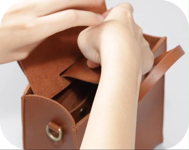 Bolso mini vintage de cuero vegano para mujer miniatura 7