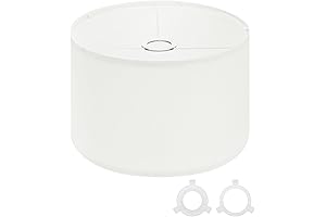 White Aluminum Fixture Drum Lamp Shade for E26/E14 Bedside Light, Floor Lamp