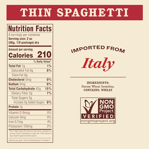 Image of Rao's Homemade Thin Spaghetti Pasta, 16 oz (Pack of 6)