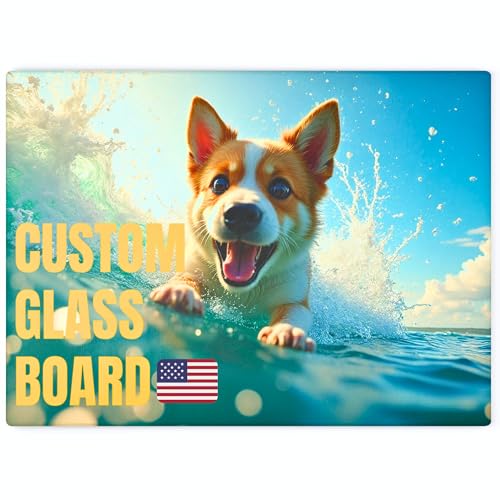 xzdesign Personalized Glass Cutting Board Custom Tempered Boards with Photo