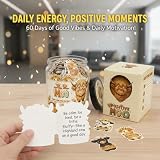 Positive Highland Cow Jar with 60 Affirmation Cards, Emotional Support Highland Cow Gifts, Stress Relief Gifts For Women, Teens, Men, Christmas Moo Highland Cow Decorations