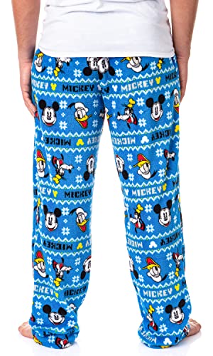Disney Men's Mickey Mouse Goofy Donald Fair Isle Pajama Pants Big and Tall2