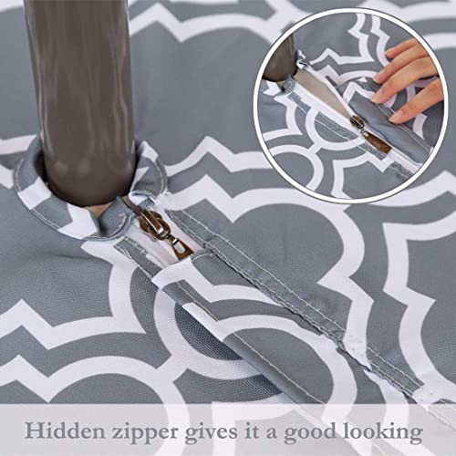 Eternal Beauty Rectangle Indoor & Outdoor Splashproof Tablecloth with Umbrella Hole and Zipper for Patio Garden Party and BBQ (132 x 178 cm - Image 3