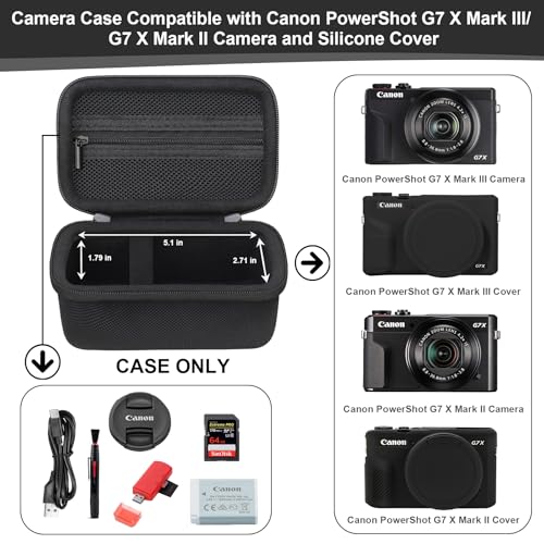 Funda rígida para cámara Canon PowerShot G7 X Mark III negra miniatura 3