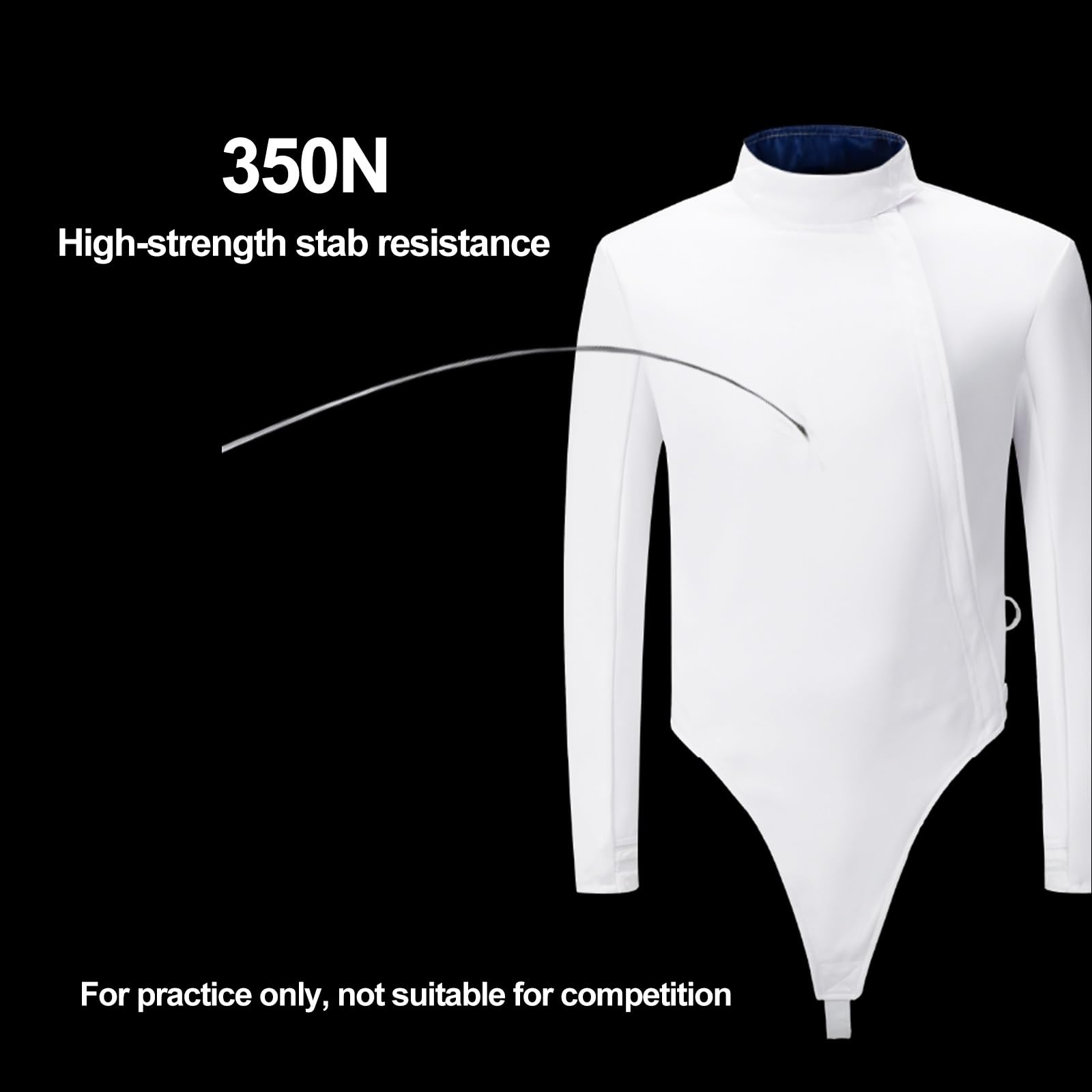 Chaqueta de Esgrima 350N, Transpirable y con Protección Antipuñaladas, Ideal para Entrenamiento y Práctica Diaria, Talla para Diestros