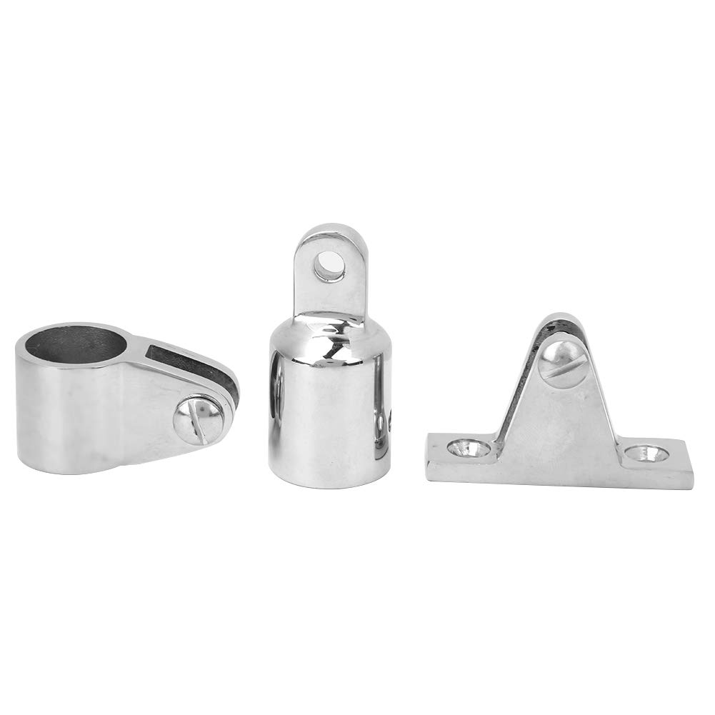 ViaGasaFamido Bimini Top Beschläge Set, Edelstahl 316, 16-teilig, mit Scharnierhalterung, Backenschieber, Eye End Kappe 25mm für Boote