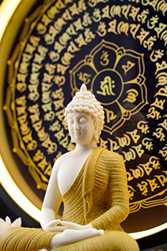 Houlu 6FODENG-Y Yellow Buddha Statue And Circle Led Table Lamp thumb #1