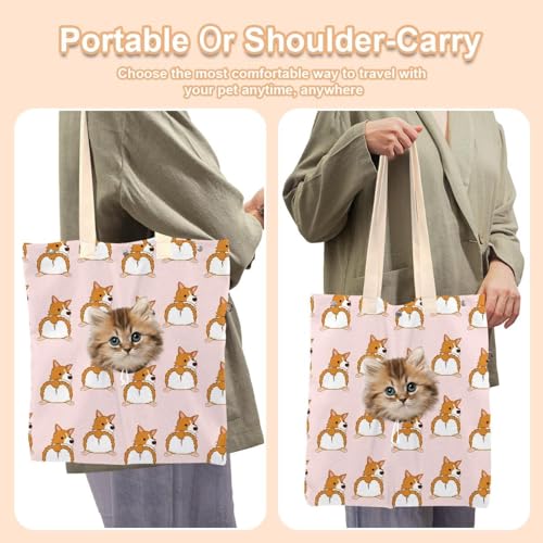 Sac à main mignon chat et chien en toile résistante
