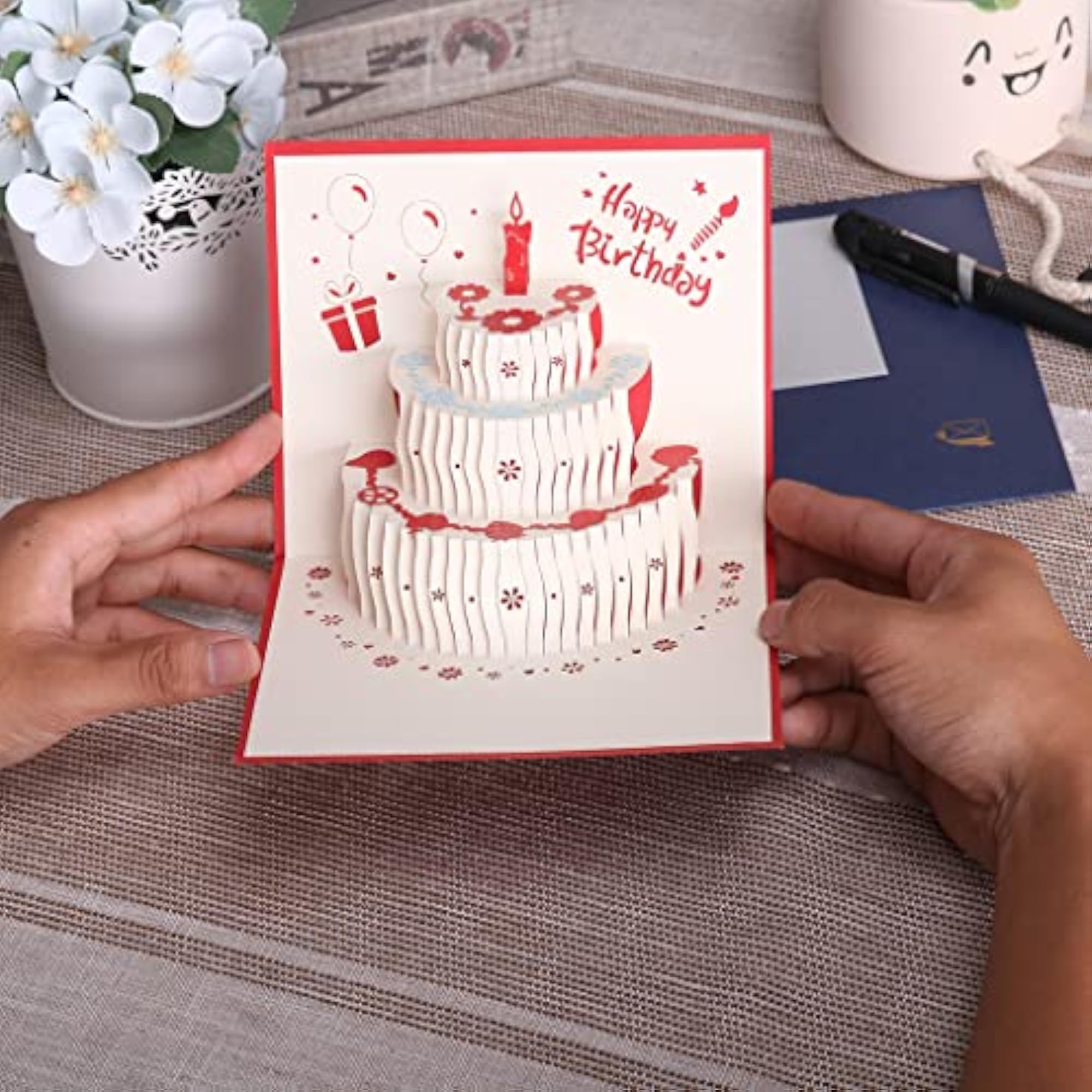 Pop-Up 3D Birthday Greeting Card With Envelope