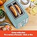 BELLA 2 Slice Toaster with Auto Shut Off - Extra Wide Slots & Removable Crumb Tray and Cancel, Defrost & Reheat Function - Toast Bread, Bagel & Waffle, Aqua
