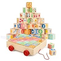 Joqutoys 1.65\" ABC Wooden Blocks for Toddlers 1-3, Stacking and Building Alphabet Blocks for Baby Kids Toddlers, Wooden Blocks for Toddlers 1-3 Large