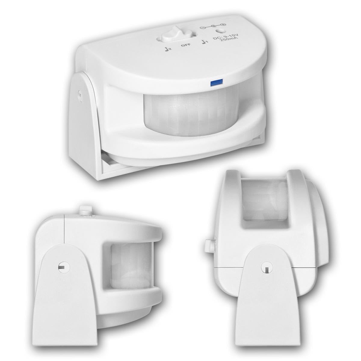 Sensore di transizione wireless con sensore PIR, 36 campane regolabili, volume allarme 90 dB, display visivo e acustico, alimentato a batteria