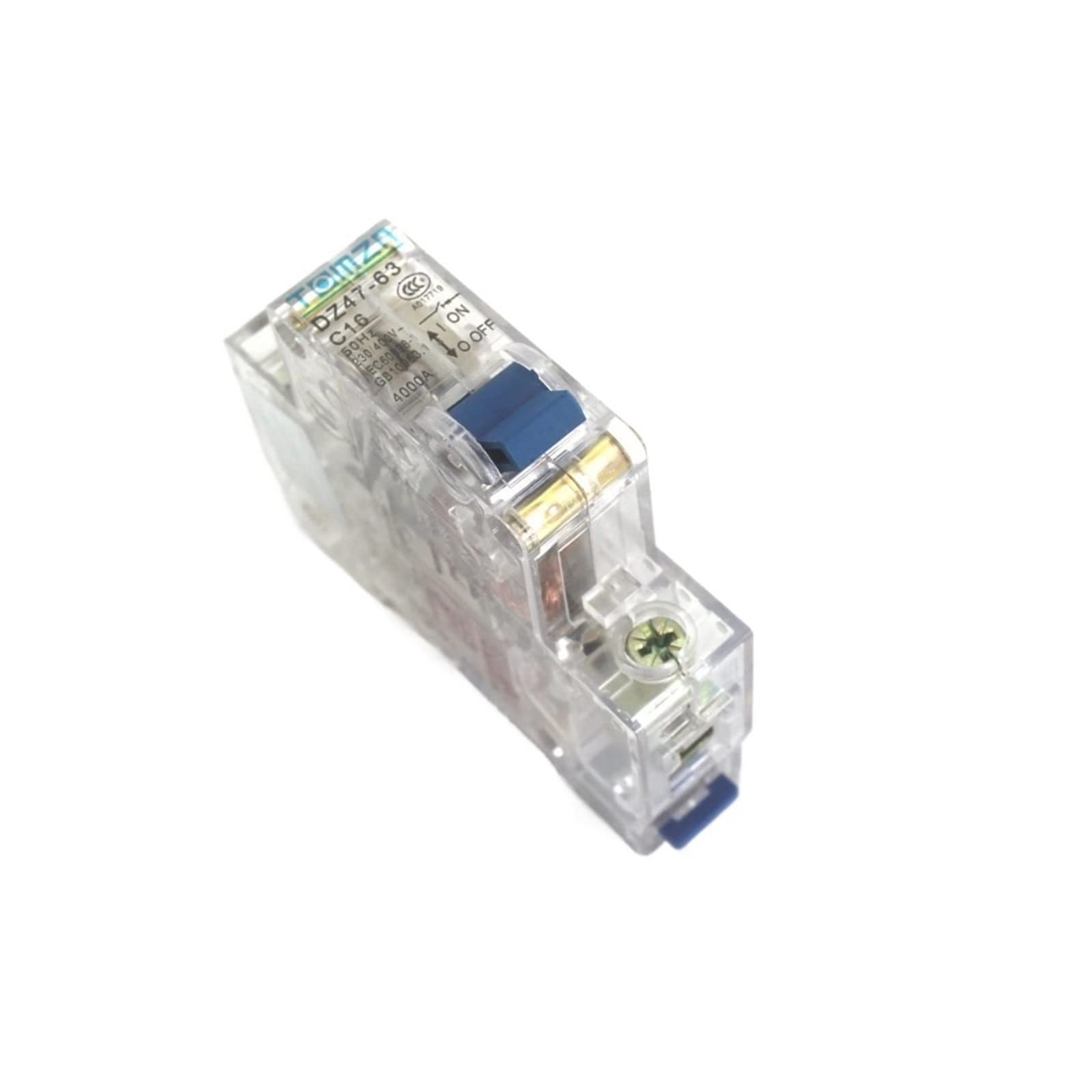 TBZOQAID 1P 63A Transparent Case Mini Circuit Breaker MCB