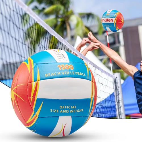 Image of Soft Rubber Lightweight Volleyball for Indoor Training Game Competition, Gym, Outdoor Beach Play, Gift for Kids,Fit for Beginner, Teenager, Adult, 1pcs