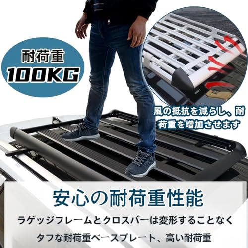 TUIYIDUO ルーフラック 160x100x12.8cm ブラック