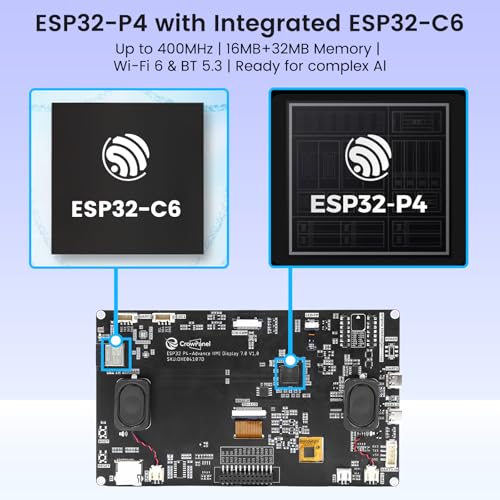 Image of ELECROW ESP32 Display 1024x600, 7 Inch HMI ESP32 IPS Touch Screen, Support AI Speech Interaction, ESP32-P4 Dual-Core Processor, Up to 400MHz, Compatible with Arduino, ESP-IDF, LVGL (Without Camera)