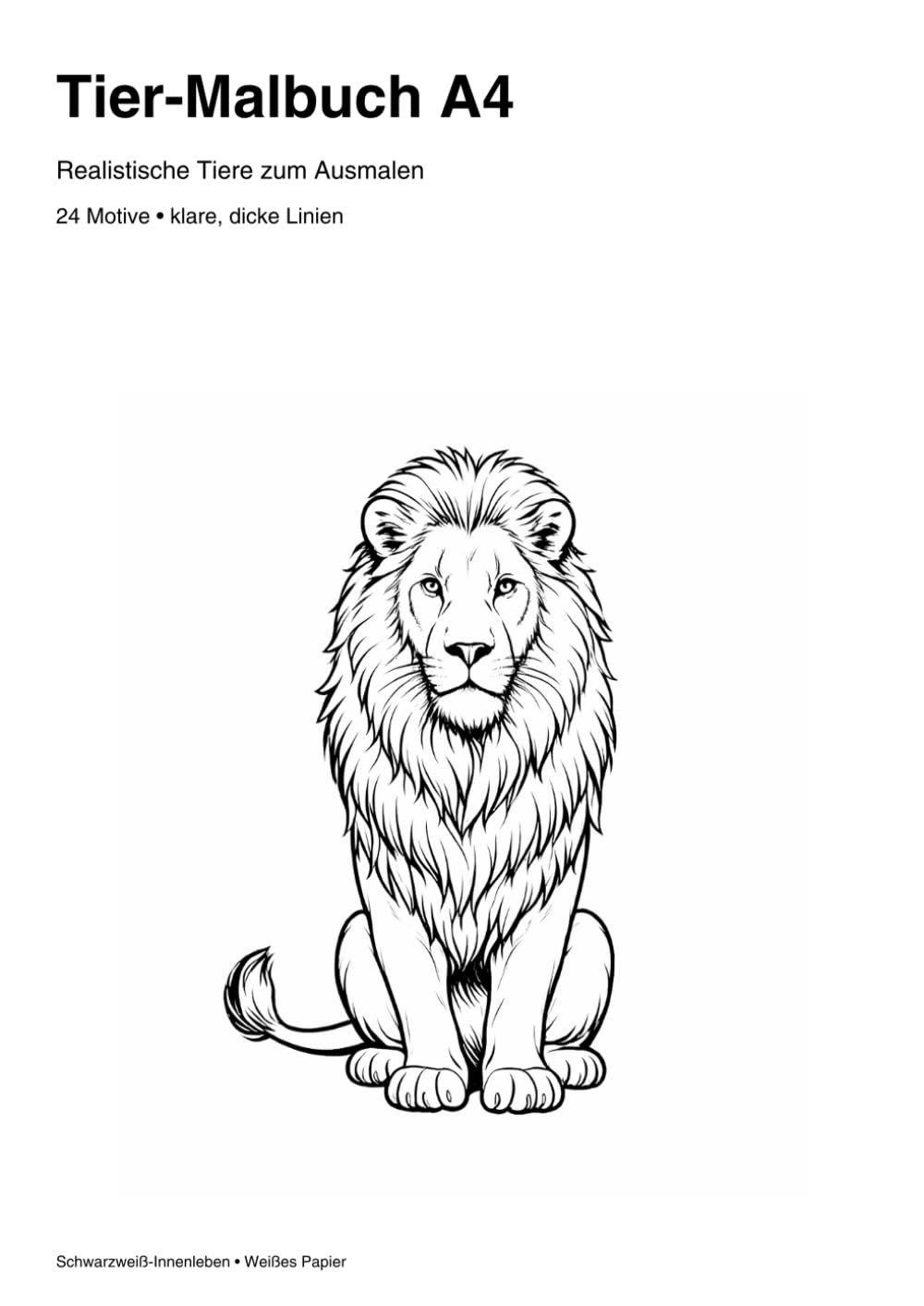 Kinder Malbuch: Realistische Tiere zum ausmalen